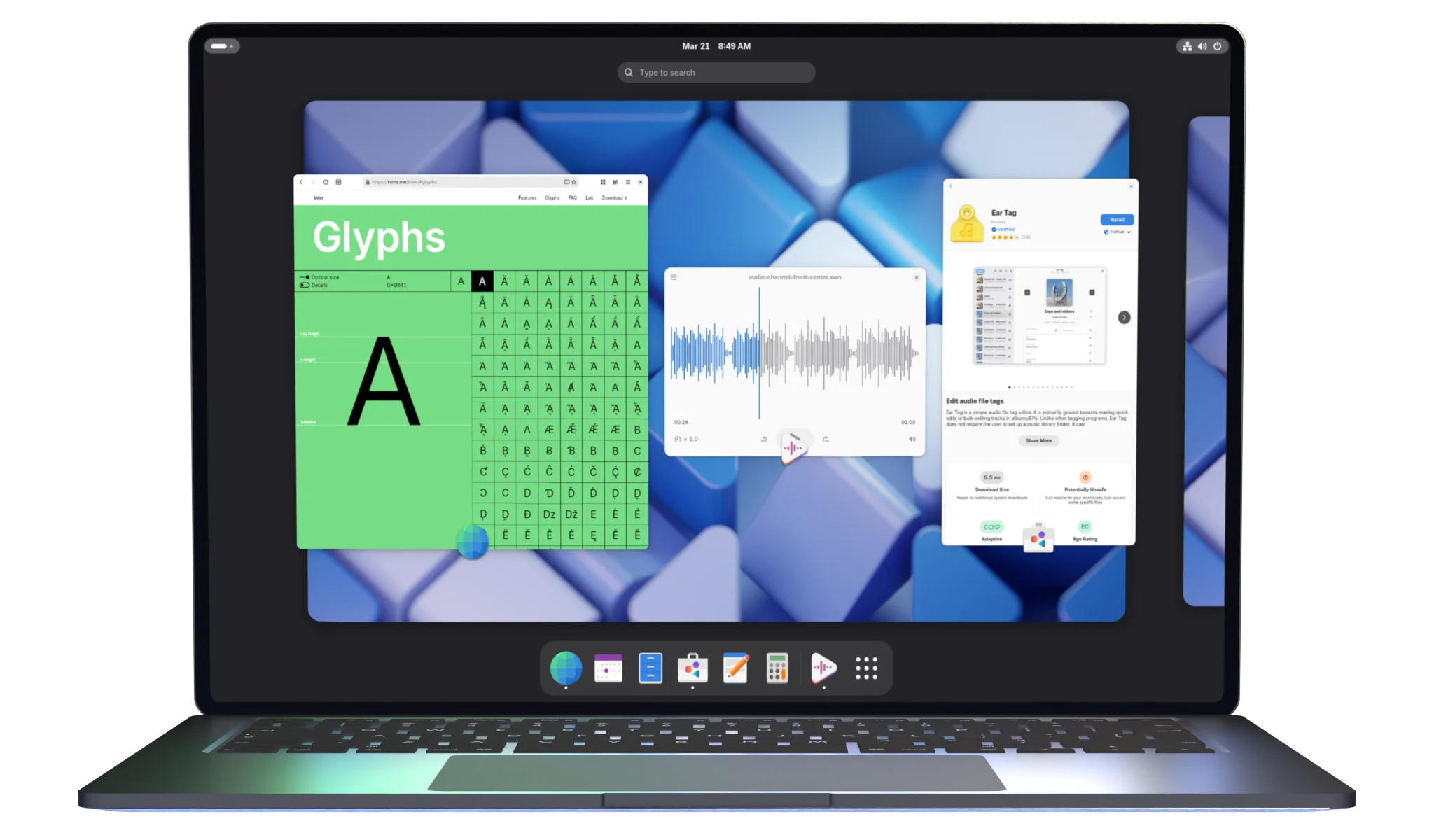 Laptop running GNOME